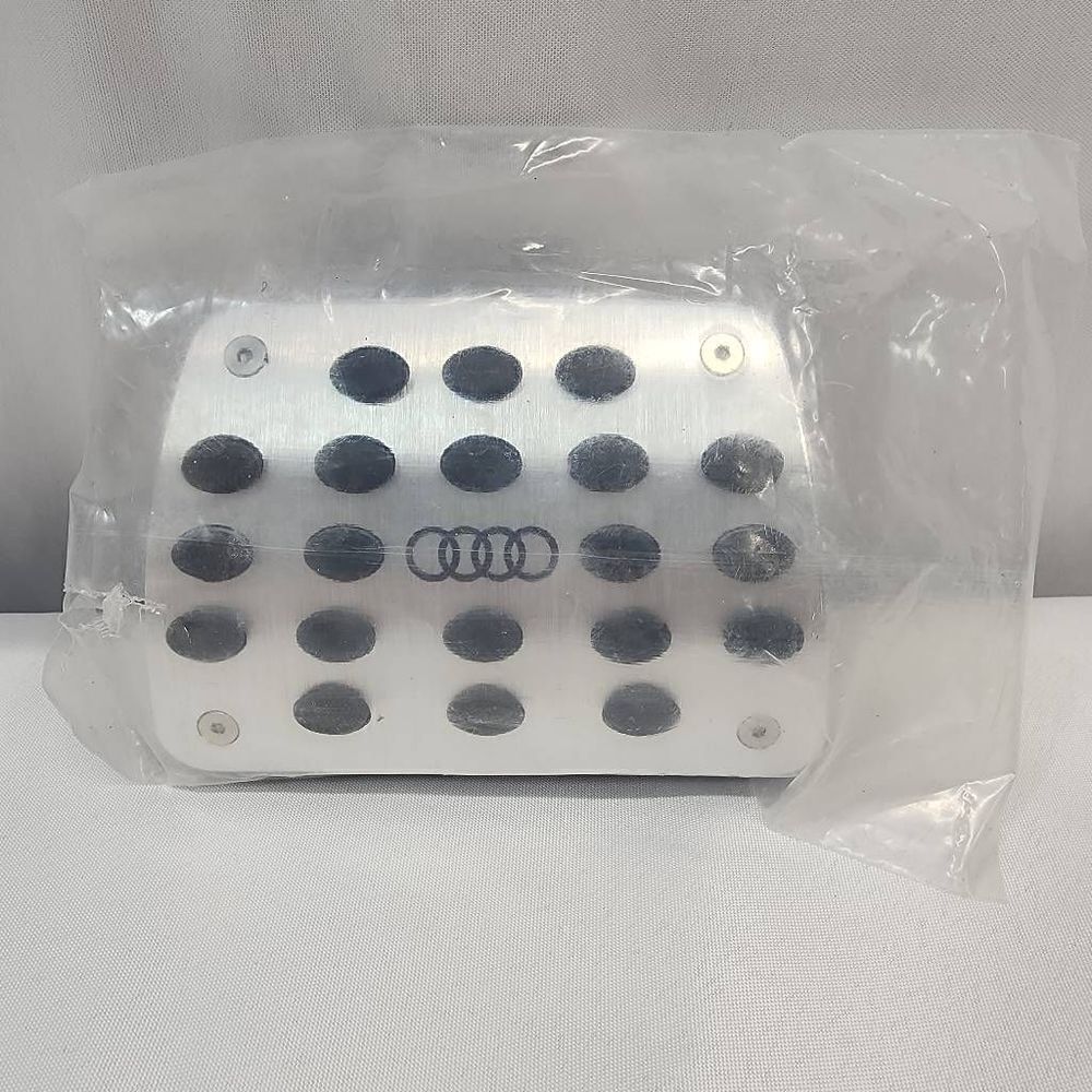 Brushed Stainless Pedal Cap - Brake With Emblem True OEM Audie